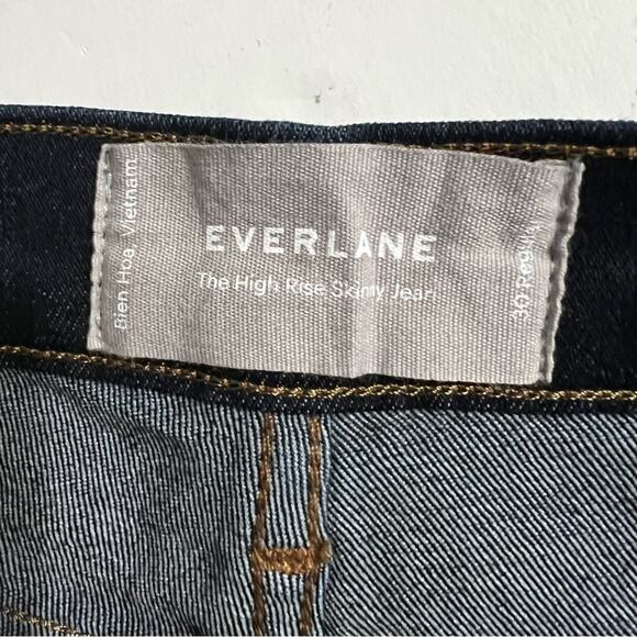 Everlane Dark Blue Denim Jeans High Rise Skinny Size 30 Regular - Picture 3 of 3